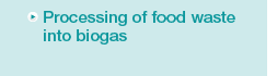 Processing of food waste into biogas